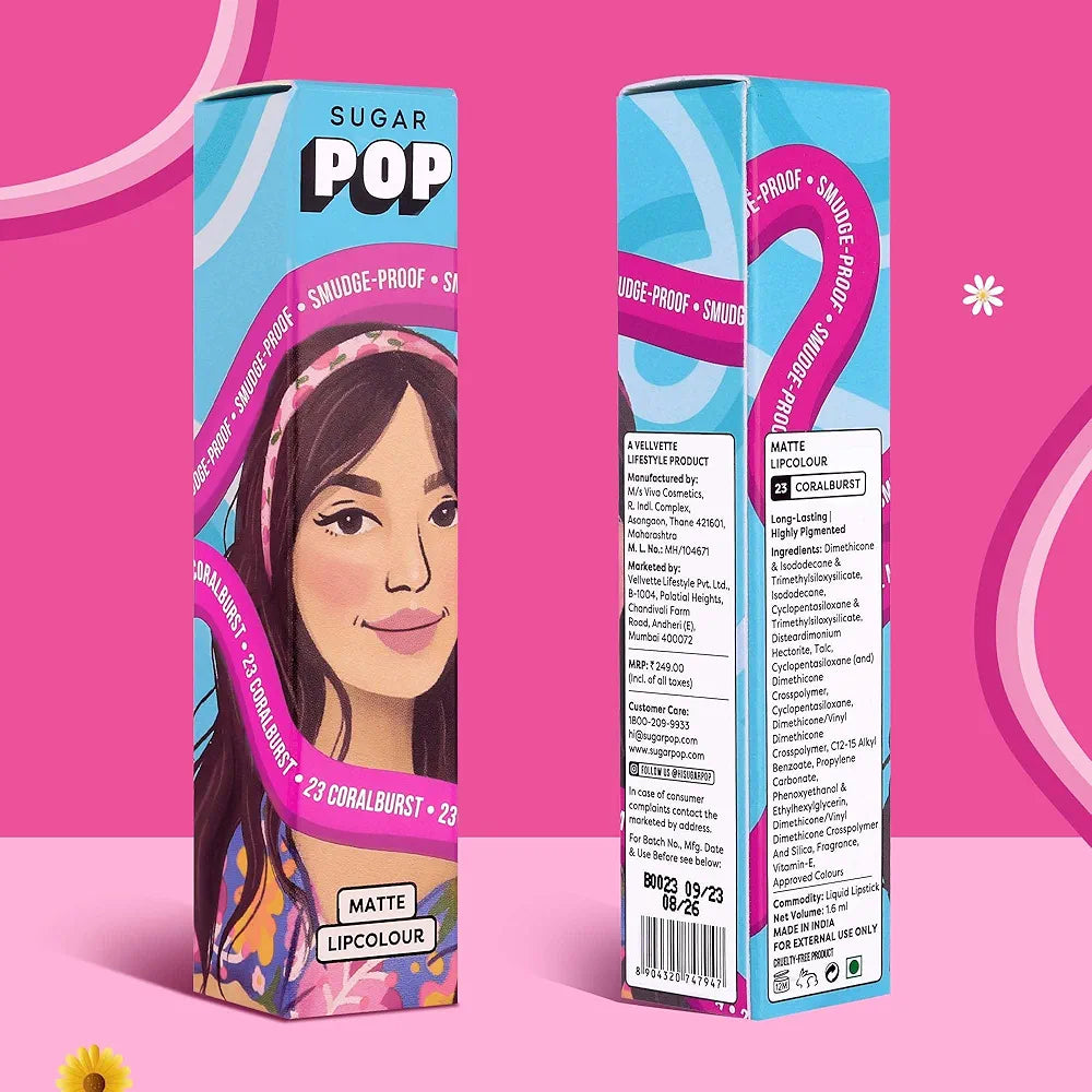 SUGAR POP 23 CORAL MATT LIP SUGAR POP 23 CORAL MATT LIP